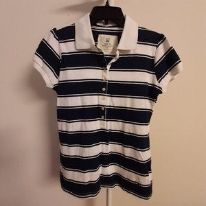 side striped polo shirt